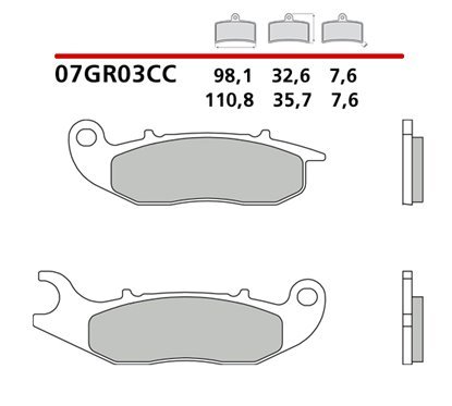 Organic front brake pads - MQ-07GR03-CC-A