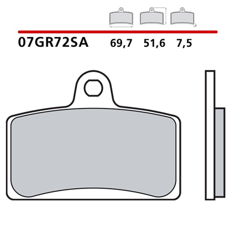 Sintered front brake pads - MQ-07GR72-SA-A