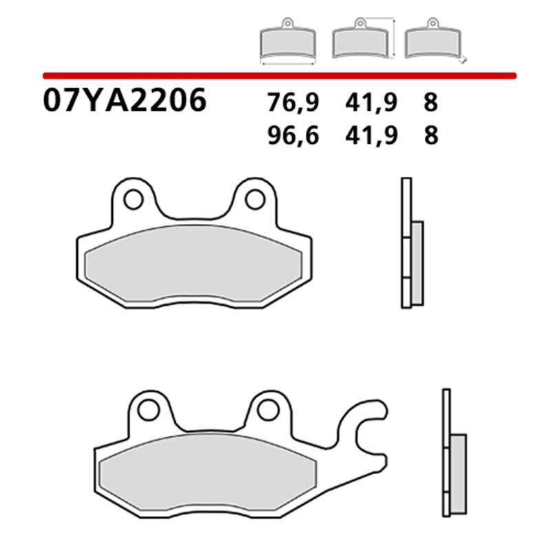 Organic front brake pads - 07YA2206-CC-A