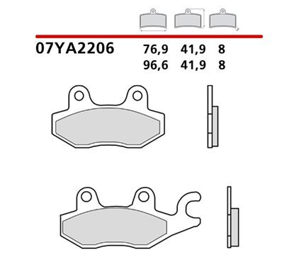 Organic front brake pads - 07YA2206-CC-A
