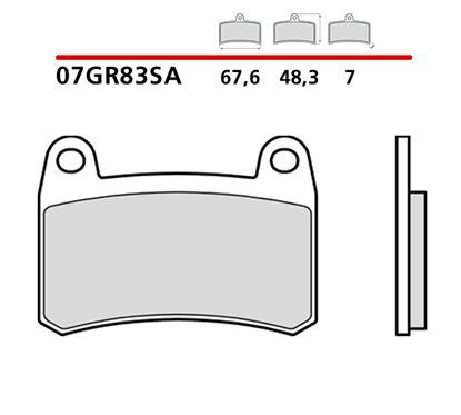 Sintered front brake pads - MQ-07GR83-SA-A