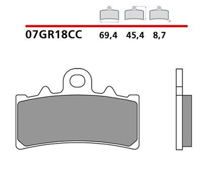 Organic front brake pads - MQ-07GR18-CC-A