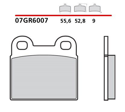 Organic front brake pads - 07GR6007-CC-A