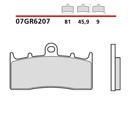 Organic front brake pads - 07GR6207-CC-A