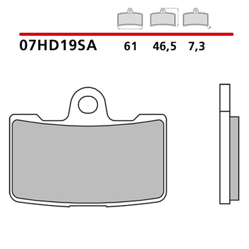 Sintered front brake pads - MQ-07HD19-SA-A