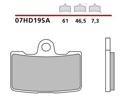 Sintered front brake pads - MQ-07HD19-SA-A
