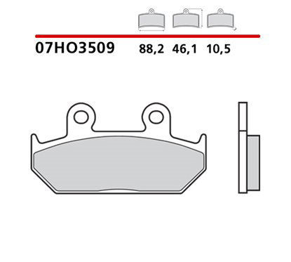 Organic front brake pads - 07HO3509-CC-A
