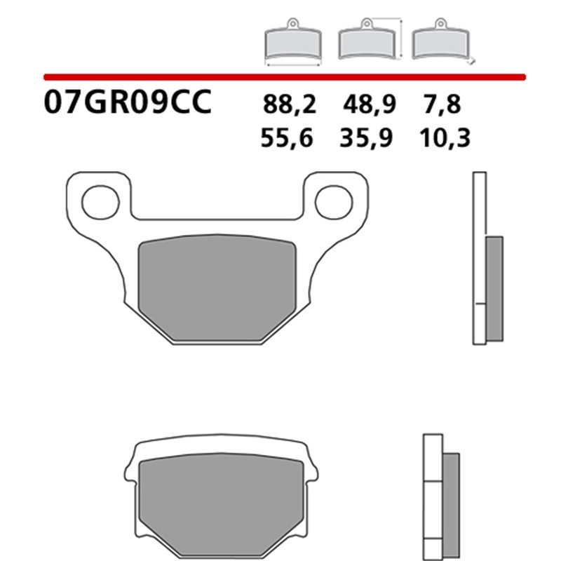 Organic front brake pads - MQ-07GR09-CC-A