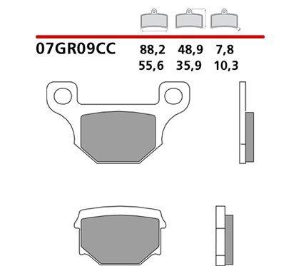 Organic front brake pads - MQ-07GR09-CC-A