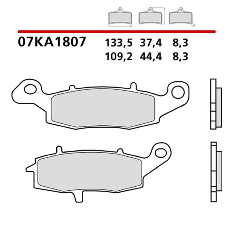 Organic front brake pads - 07KA1807-CC-A