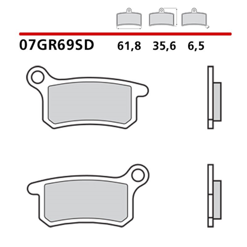 Off-road sintered front brake pads - MQ-07GR69-SD-A