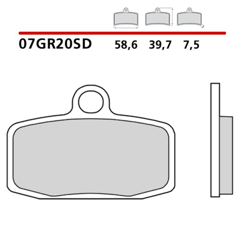 Off-road sintered front brake pads - MQ-07GR20-SD-A