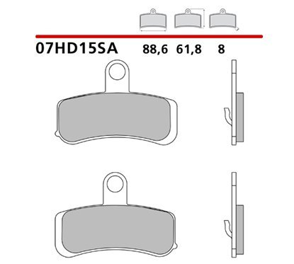 Sintered front brake pads - MQ-07HD15-SA-A