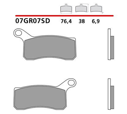 Off-road sintered front brake pads - MQ-07GR07-SD-A