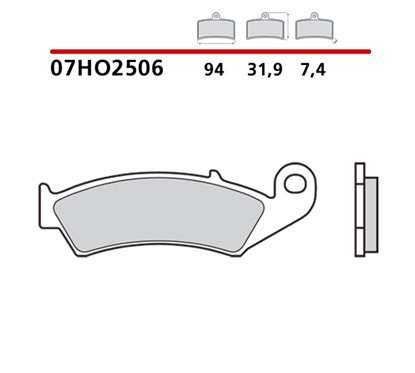 Organic front brake pads - 07HO2506-CC-A