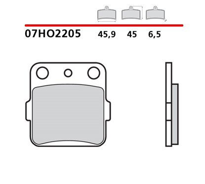 Organic front brake pads - 07HO2205-CC-A