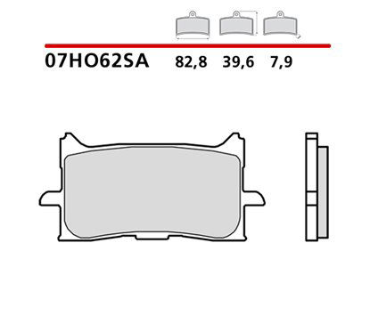 Sintered front brake pads - MQ-07HO62-SA-A