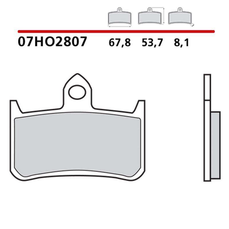 Organic front brake pads - 07HO2807-CC-A