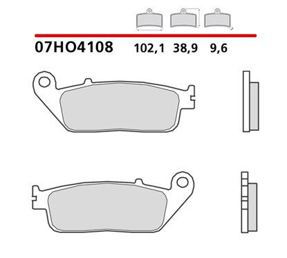 Organic front brake pads - 07HO4108-CC-A
