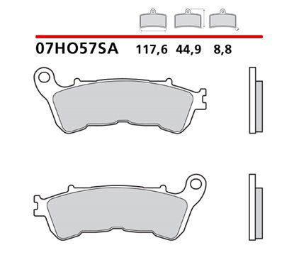 Sintered front brake pads - MQ-07HO57-SA-A
