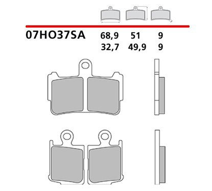Sintered front brake pads - MQ-07HO37-SA-A