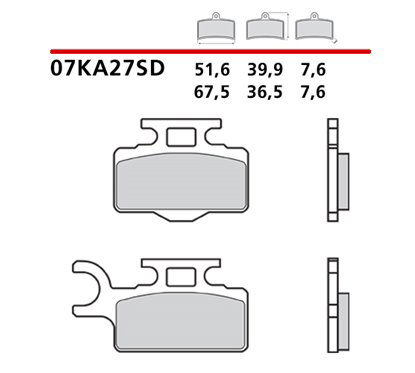 Off-road sintered front brake pads - MQ-07KA27-SD-A