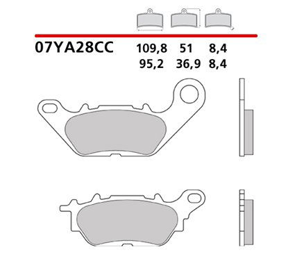 Organic front brake pads - MQ-07YA28-CC-A