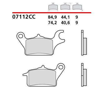 Organic front brake pads per scooter - MQ-07112-CC-A
