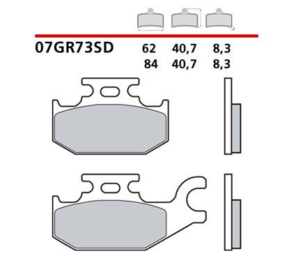 Off-road sintered front brake pads - MQ-07GR73-SD-A