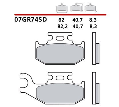 Off-road sintered front brake pads - MQ-07GR74-SD-A