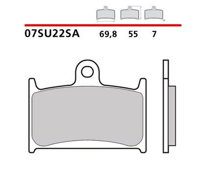 Sintered front brake pads - MQ-07SU22-SA-A