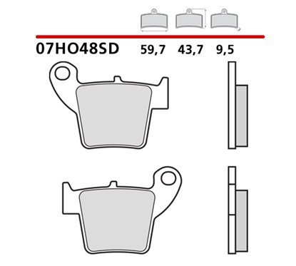 Off-road sintered front brake pads - MQ-07HO48-SD-A