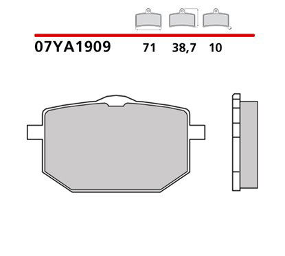 Organic front brake pads - 07YA1809-CC-A