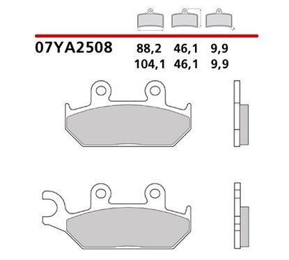 Organic front brake pads - 07YA2508-CC-A