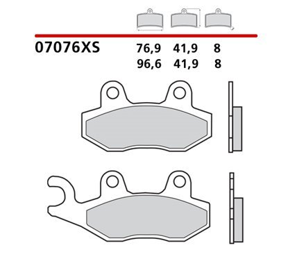 Sintered front brake pads for scooters - MQ-07076-XS-A