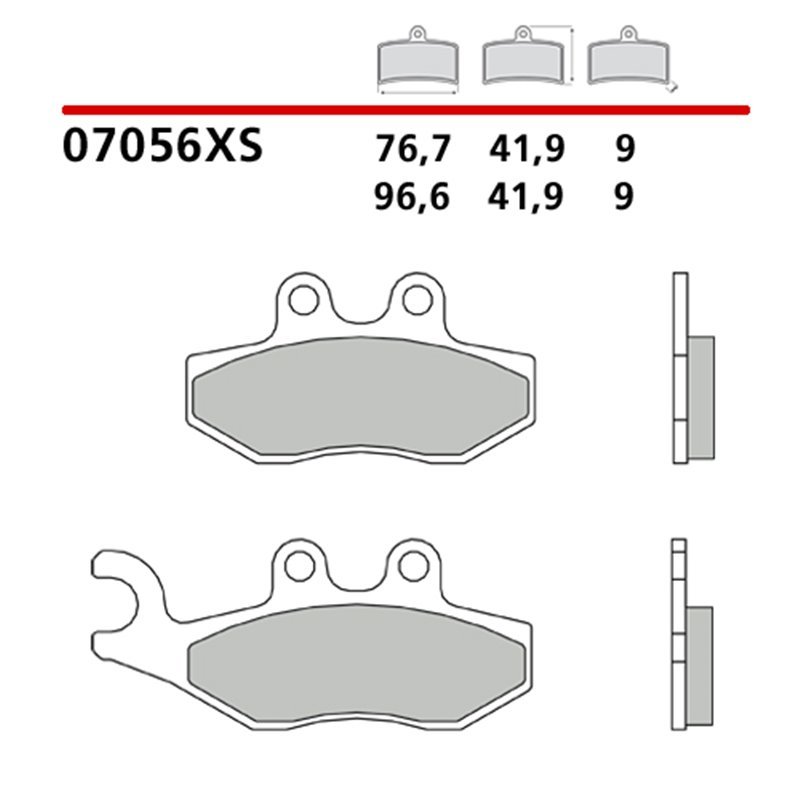 Sintered front brake pads for scooters - MQ-07056-XS-A
