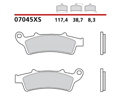 Sintered front brake pads for scooters - MQ-07045-XS-A