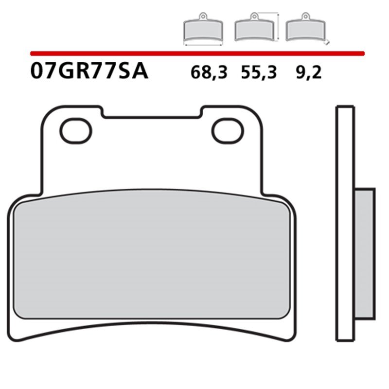 Sintered front brake pads - MQ-07GR77-SA-A