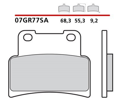 Sintered front brake pads - MQ-07GR77-SA-A