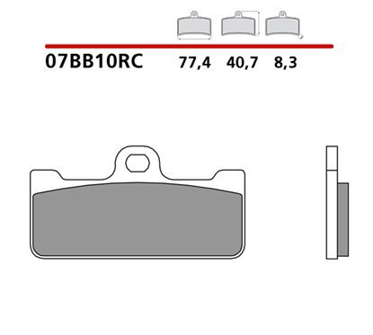 Carbon ceramic front brake pads for track - MQ-07BB10-RC-A