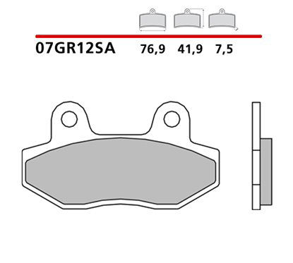 Sintered front brake pads - MQ-07GR12-SA-A