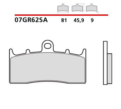 Sintered front brake pads - MQ-07GR62-SA-A