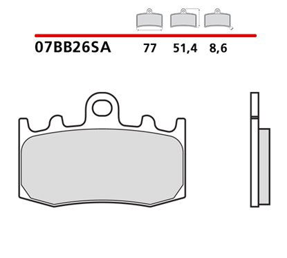 Sintered front brake pads - MQ-07BB26-SA-A