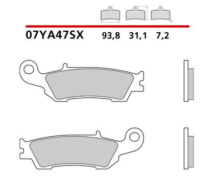 Off-road soft sintered front brake pads - MQ-07YA47-SX-A