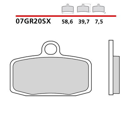 Off-road soft sintered front brake pads - MQ-07GR20-SX-A