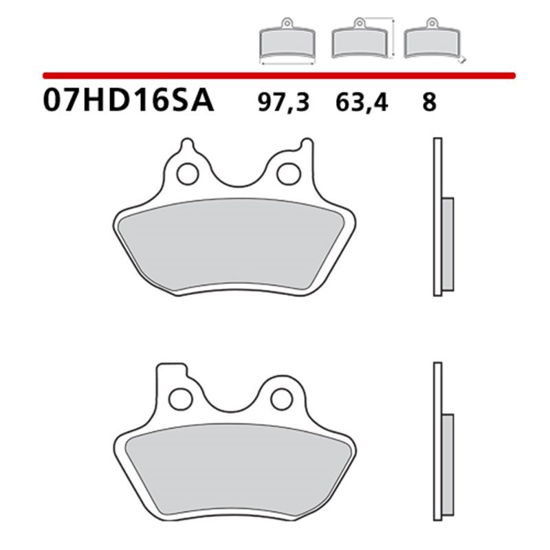 Sintered front brake pads - MQ-07HD16-SA-A