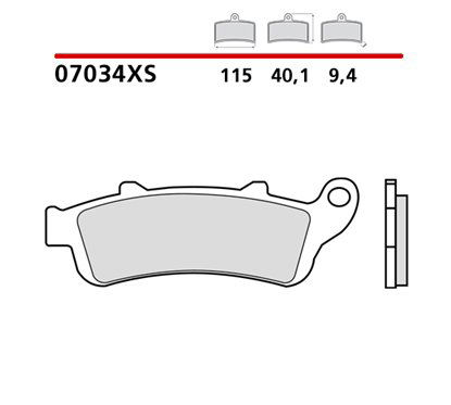 Sintered front brake pads for scooters - MQ-07034-XS-A