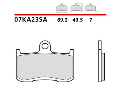 Sintered front brake pads - MQ-07KA23-SA-A