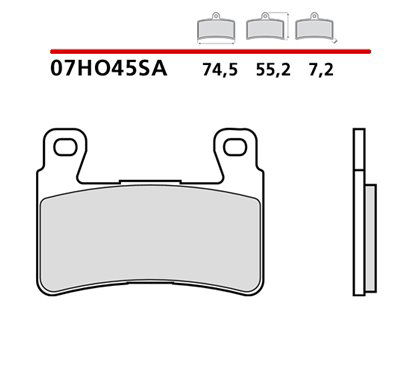 Sintered front brake pads - MQ-07HO45-SA-A