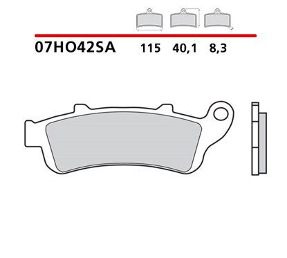 Sintered front brake pads - MQ-07HO42-SA-A